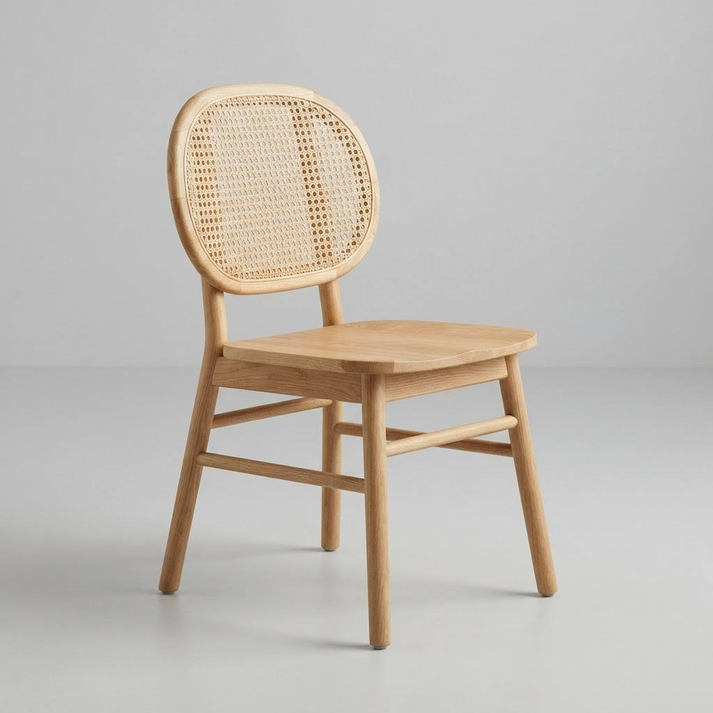 Rattan Back Dining Chair