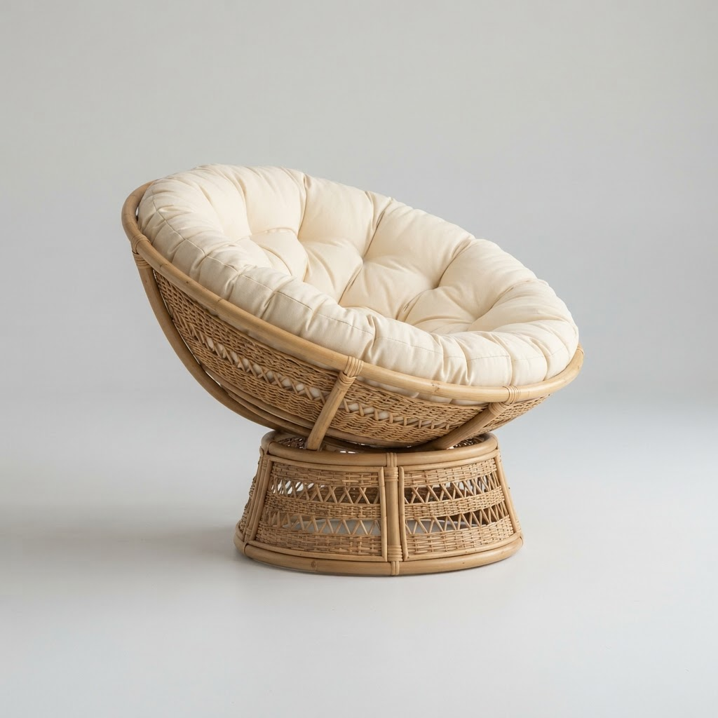 Rattan Papasan Lounge Chair